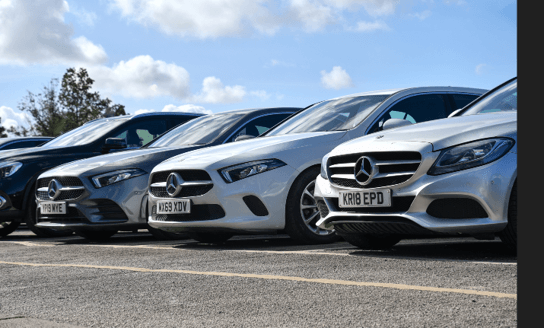 Several cars outside Georgesons Knowsley